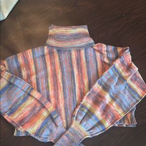 Urban Outfitters Red and Orange Cowl Neck Sweater